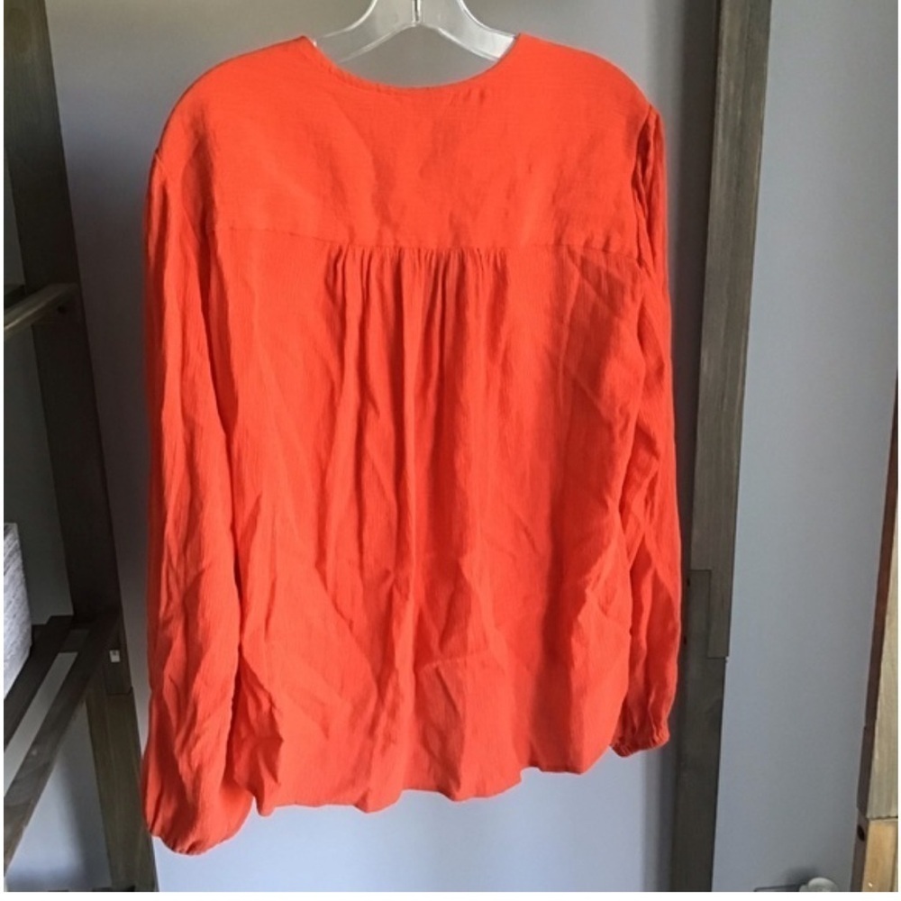 Free People "Check On It" Faux-Wrap Long Sleeve Top Flame Size M - Picture 14 of 16